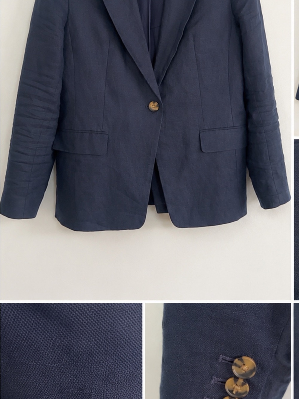 Quince Navy Single-Button Women's Blazer